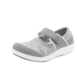 Alegria By PG Lite Traq Women's Gray Knit Mary Jane Shoes With Adjustable Strap
